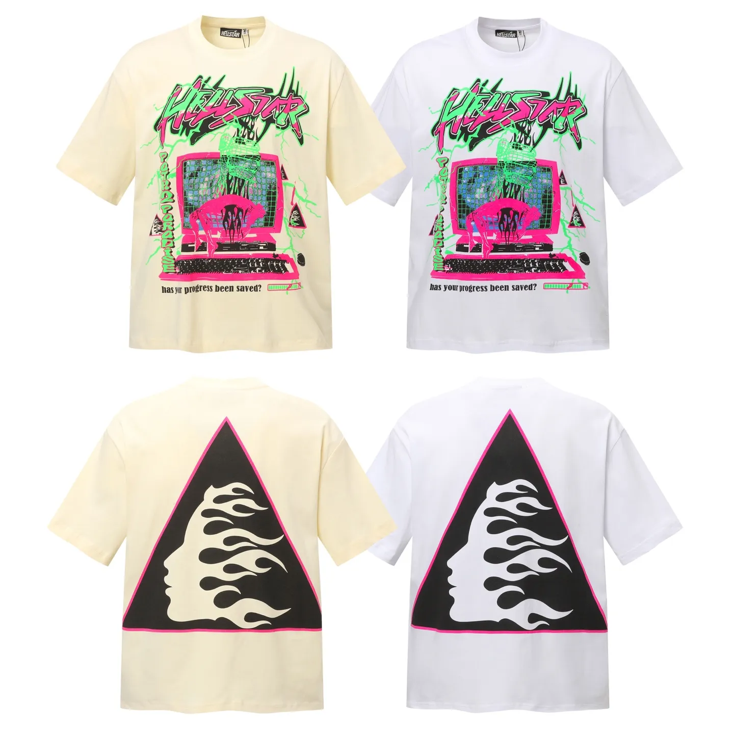759#White / I P54 In Stock Hellstar 、 T （fabric):32 240 Sizes（size）：S-M- L- X L （colour）：White/ 👉 👉